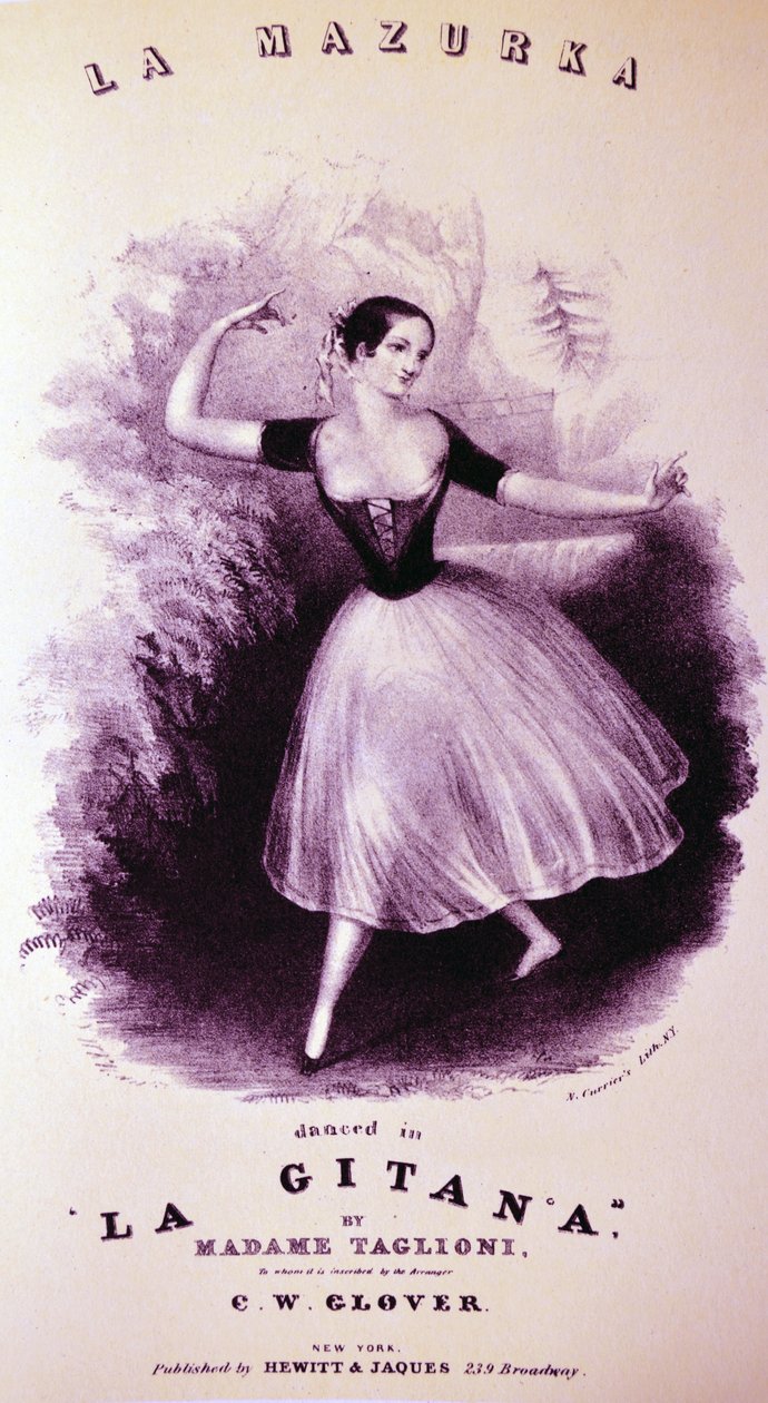 Currier & Ives Illustration 1800-tallet. La Mazurka af N. and Ives, J.M. Currier