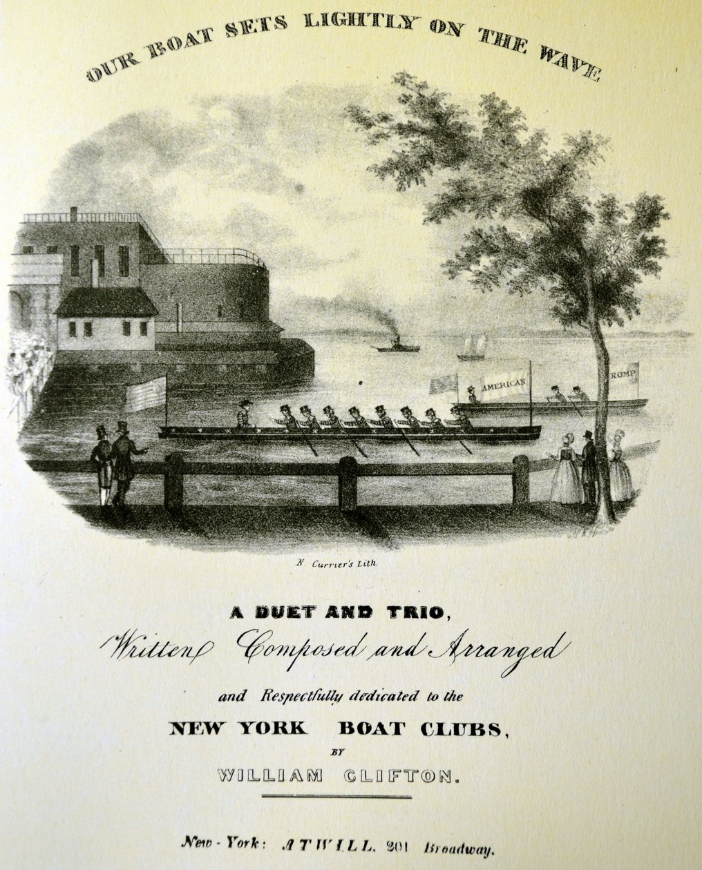 Currier & Ives Illustration 1800-tallet. Vores båd sætter let på bølgen af N. and Ives, J.M. Currier