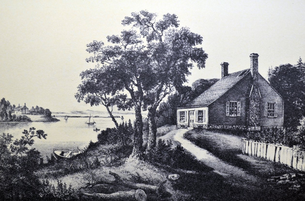 Currier & Ives Illustration 1800-tallet. Washingtons fødested af N. and Ives, J.M. Currier