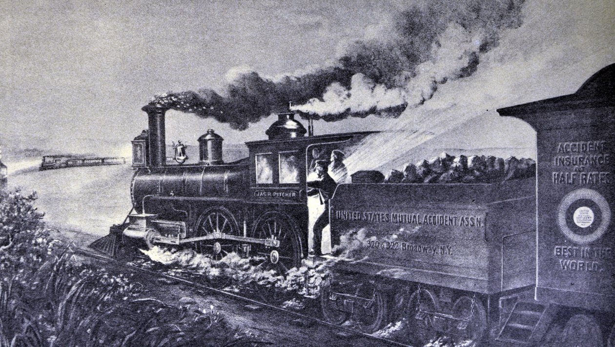 Currier & Ives Illustration 1800-tallet. Faresignalet af N. and Ives, J.M. Currier