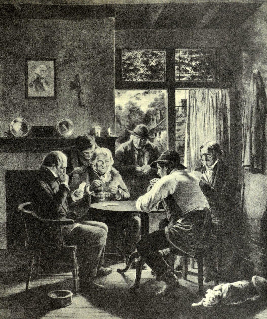 Currier & Ives Illustration 1800-tallet. The Rubber, Put to his Trumps af N. and Ives, J.M. Currier