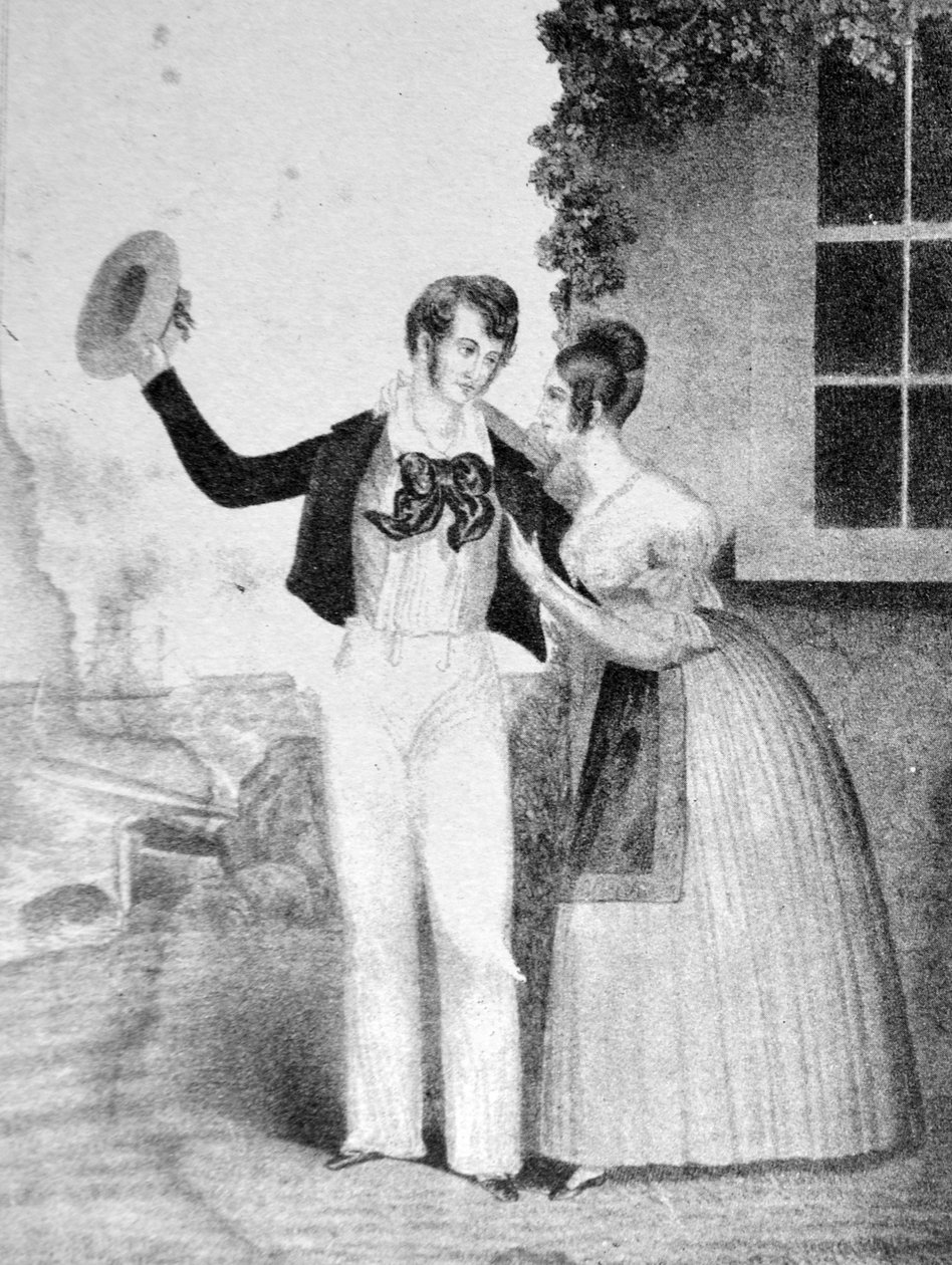 Currier & Ives Illustration 1800-tallet. Sømændene Adieu af N. and Ives, J.M. Currier