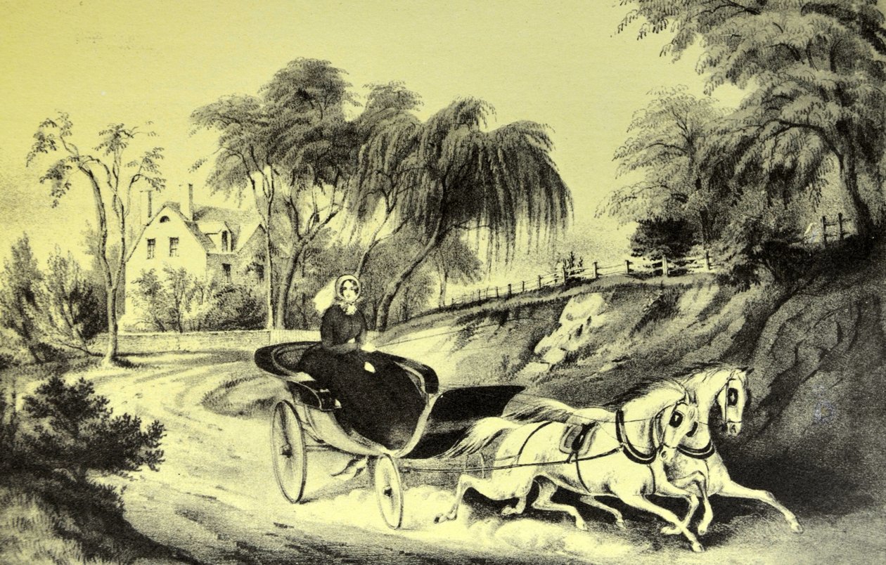 Currier & Ives Illustration 1800-tallet. Vejens Stjerne af N. and Ives, J.M. Currier