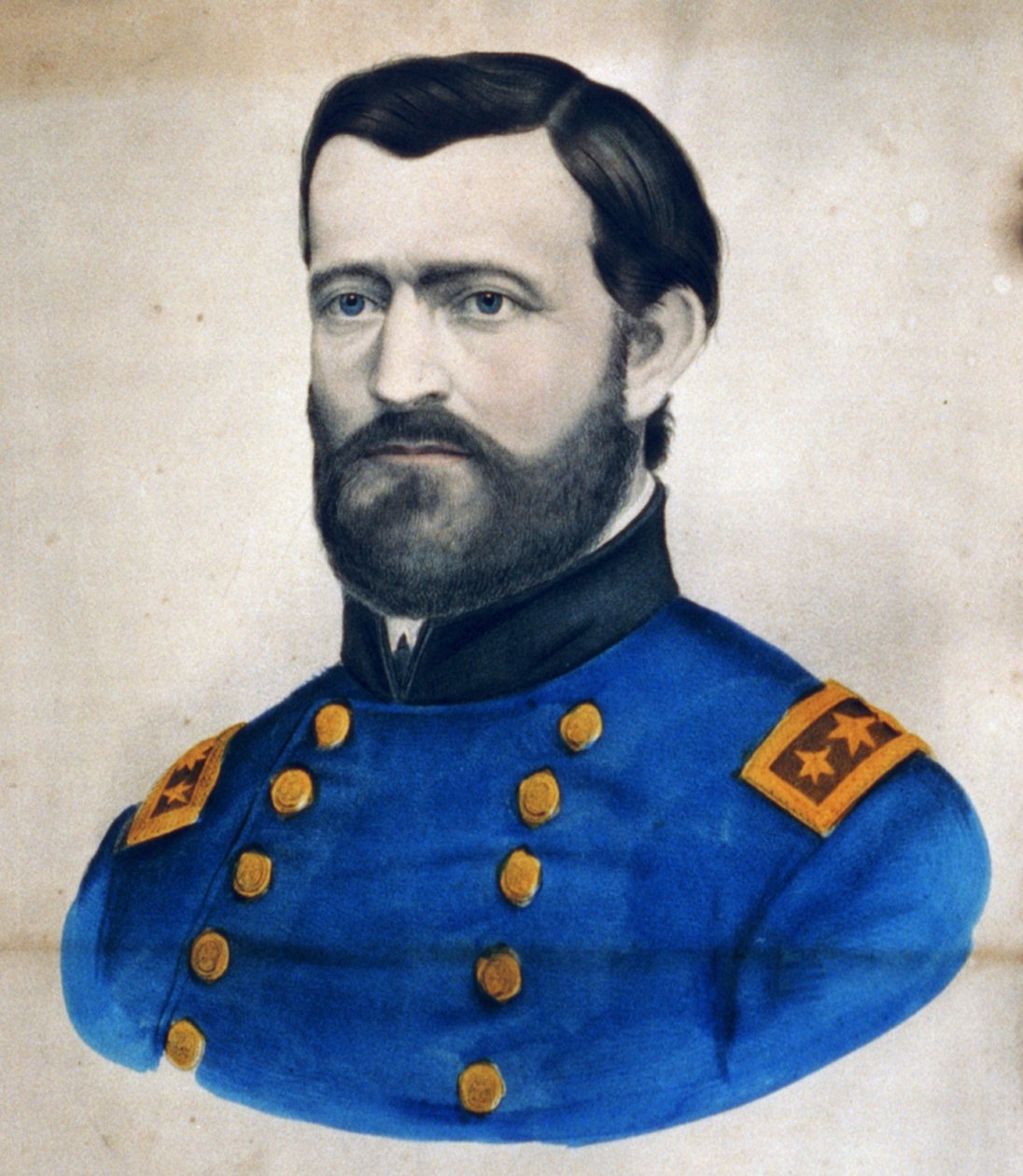 Generalløjtnant. Ulysses S. Grant, 1880 (håndfarvet litografi) (håndfarvet litografi) af N. and Ives, J.M. Currier