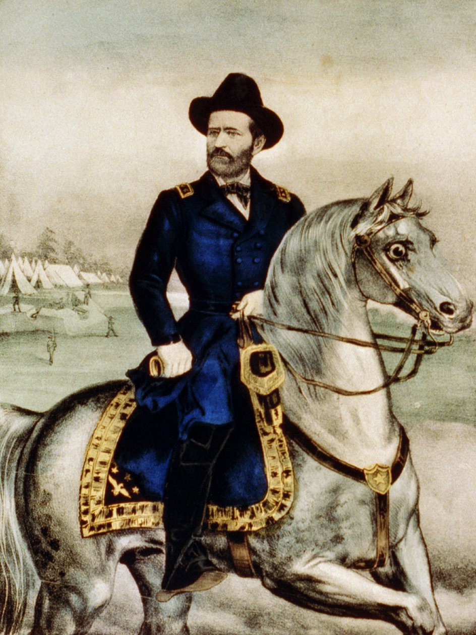 Løjtnant general Ulysses S. Grant, 1880 (håndkoloreret litografi) af N. and Ives, J.M. Currier