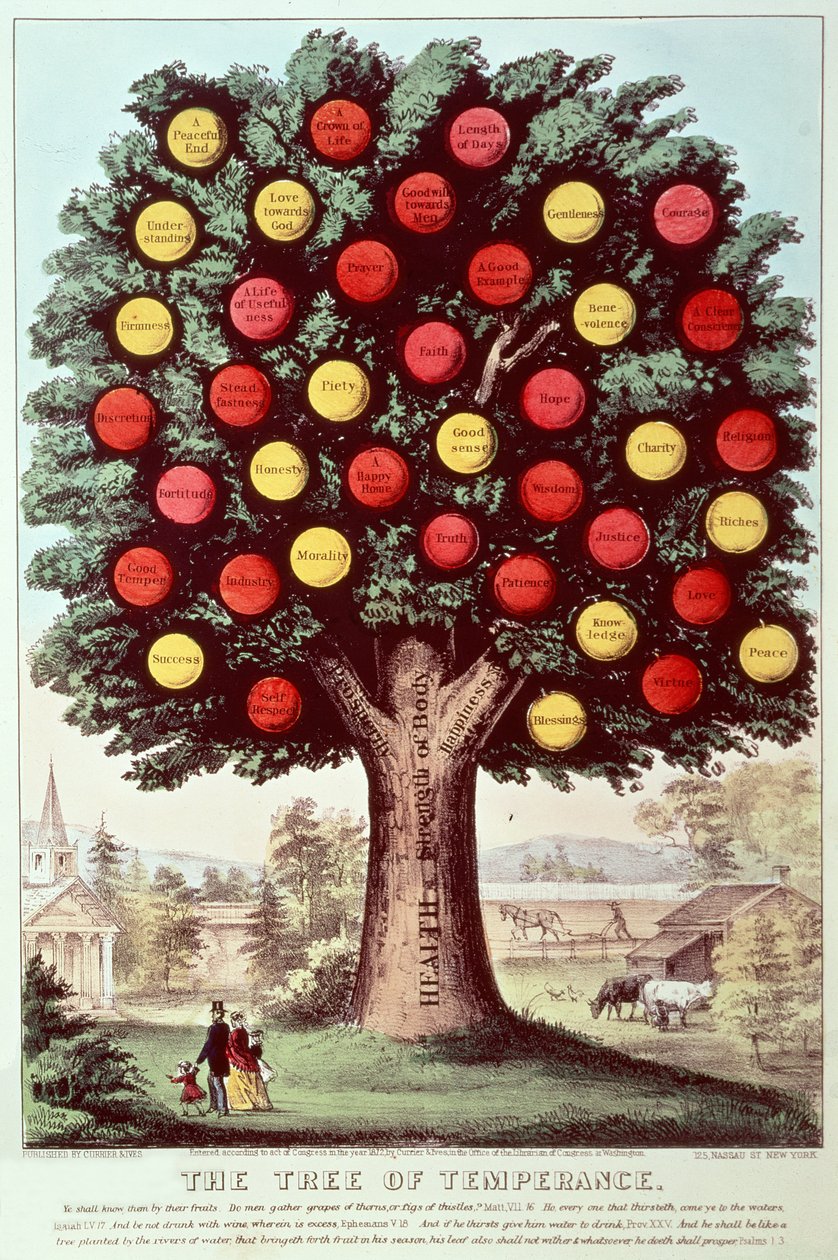 Afholdens træ, 1872 af N. and Ives, J.M. Currier
