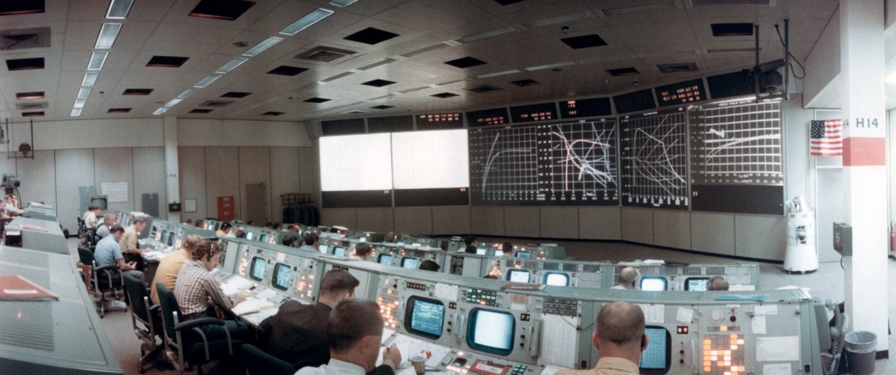 Mission Operations Control Room i Mission Control Centre, Houston, Texas, USA, 1971.ston, 1971. af NASA Images