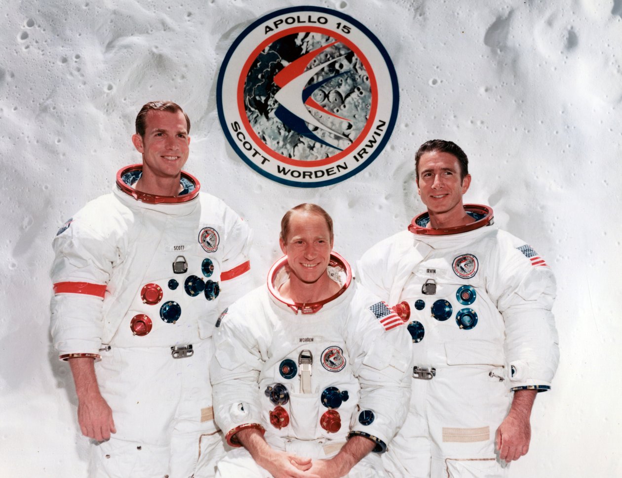Besætningen på Apollo 15-missionen ved Manned Spacecraft Centre, Houston, Texas, 1971. af NASA Images
