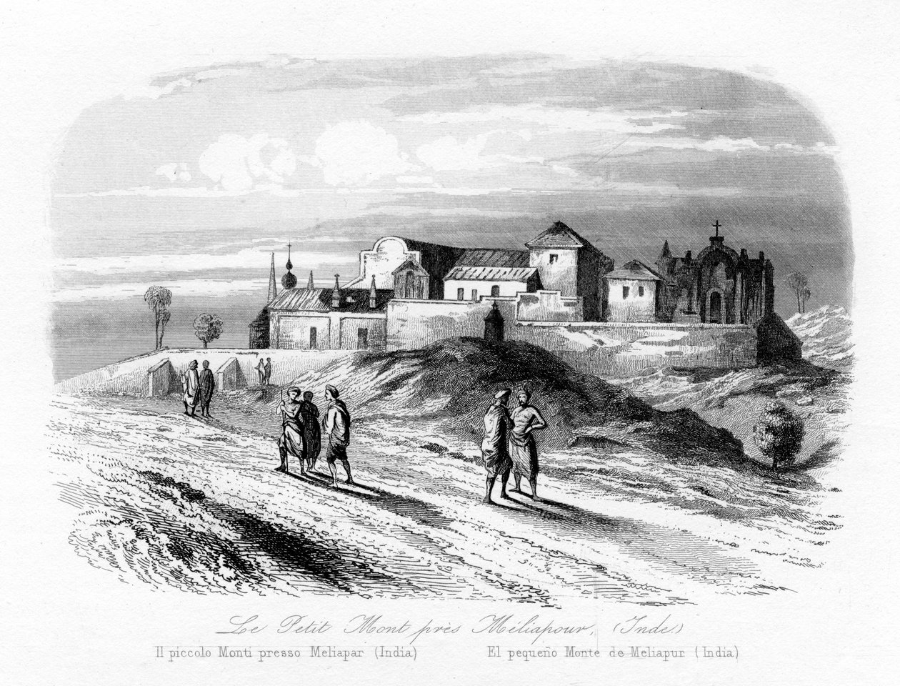 Det lille bjerg nær Meliapur, Indien, c1840. af N. Remond