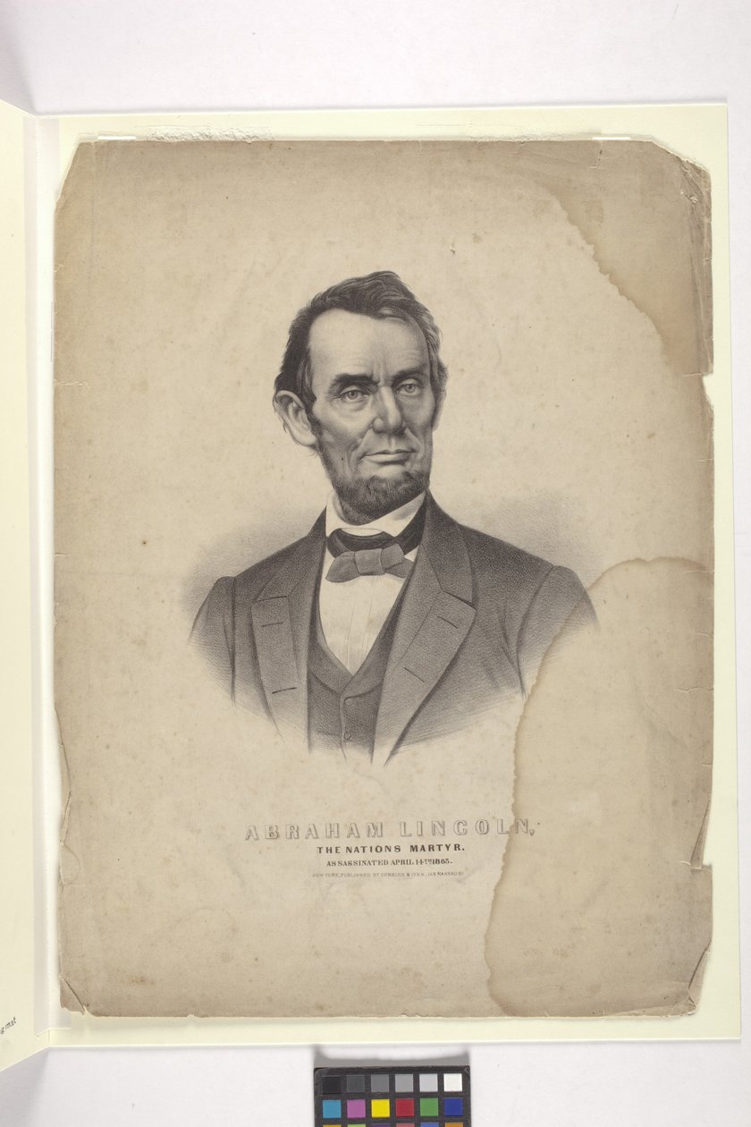 Abraham Lincoln (håndfarvet litografi) af N. and Ives J.M. (1824 95) Currier