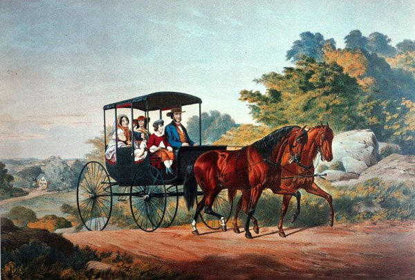 Livet på landet: Morgenturen af Currier and Ives