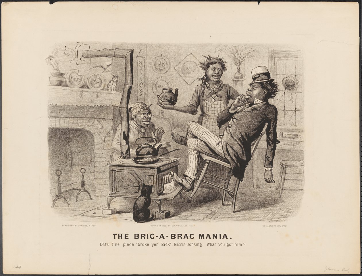 Bric - A - Brac Mania af N. and Ives J.M. (1824-95) Currier
