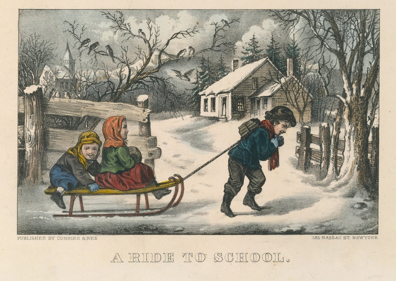 En tur i skole af Currier and Ives