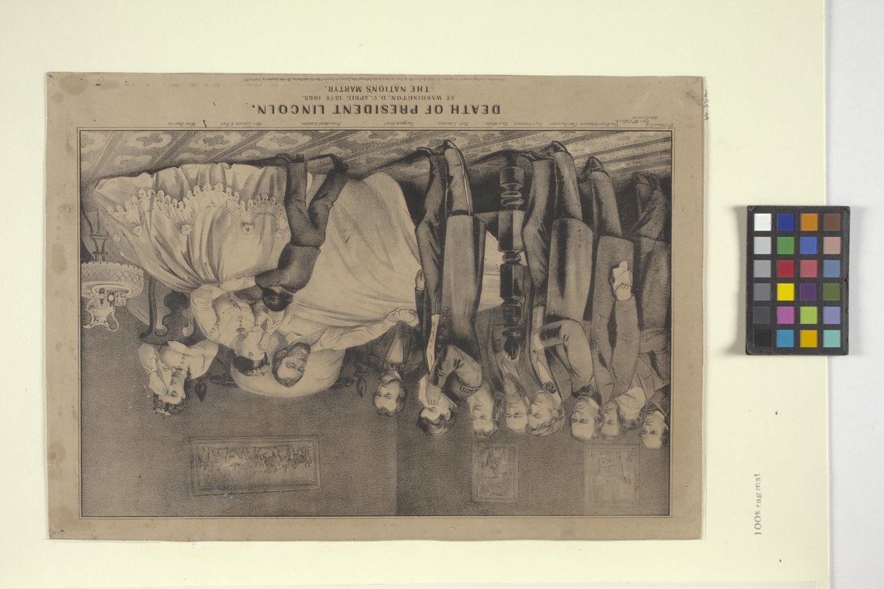 Death Of President Lincoln (håndkoloreret litografi) af N. and Ives J.M. (1824 95) Currier