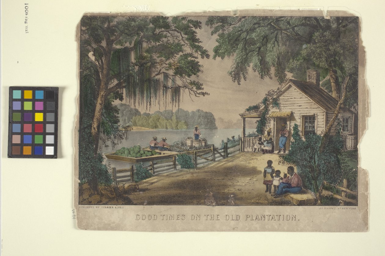 Good Times At The Old Plantation (håndkoloreret litografi) af N. and Ives J.M. (1824 95) Currier