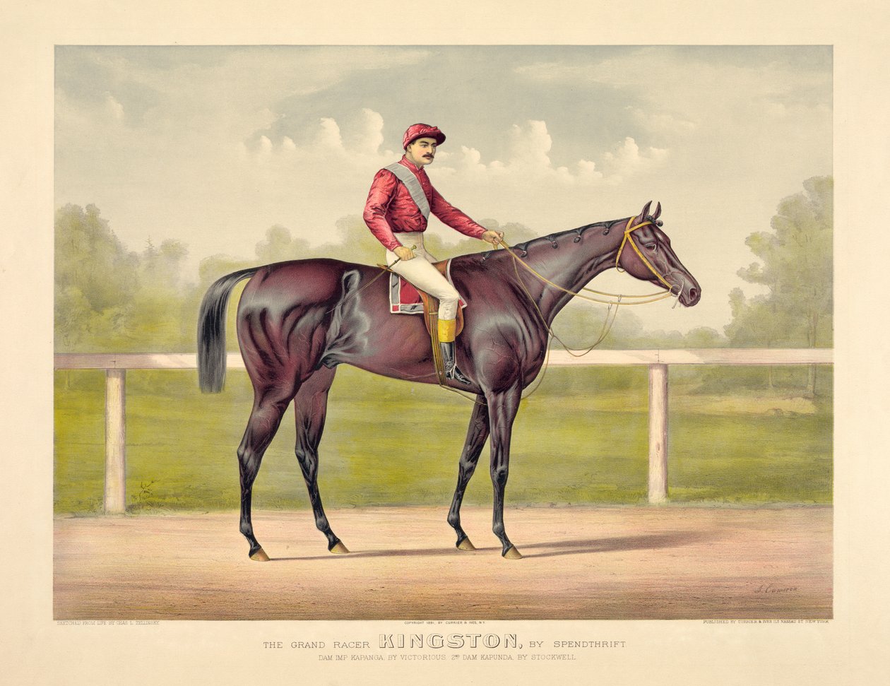 Grand Racer Kingston fra Currier & Ives af Currier and Ives