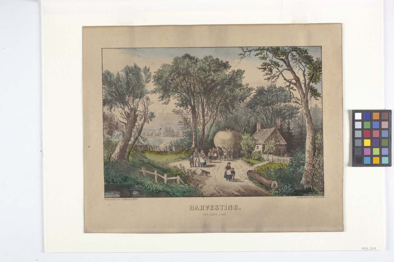 Harvesting The Last Load (håndfarvet litografi) af N. and Ives J.M. (1824 95) Currier