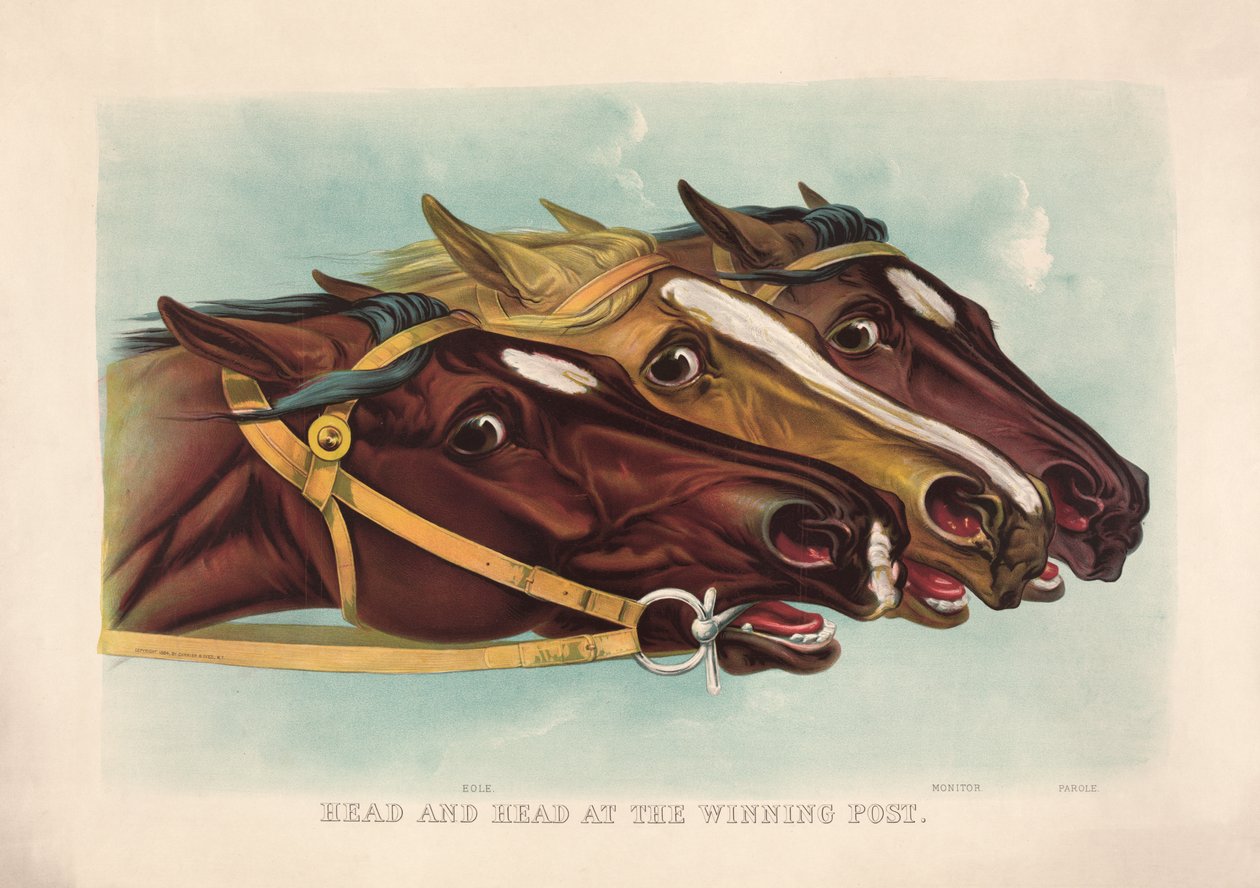 Head and Head på vinderposten af Currier & Ives af Currier and Ives