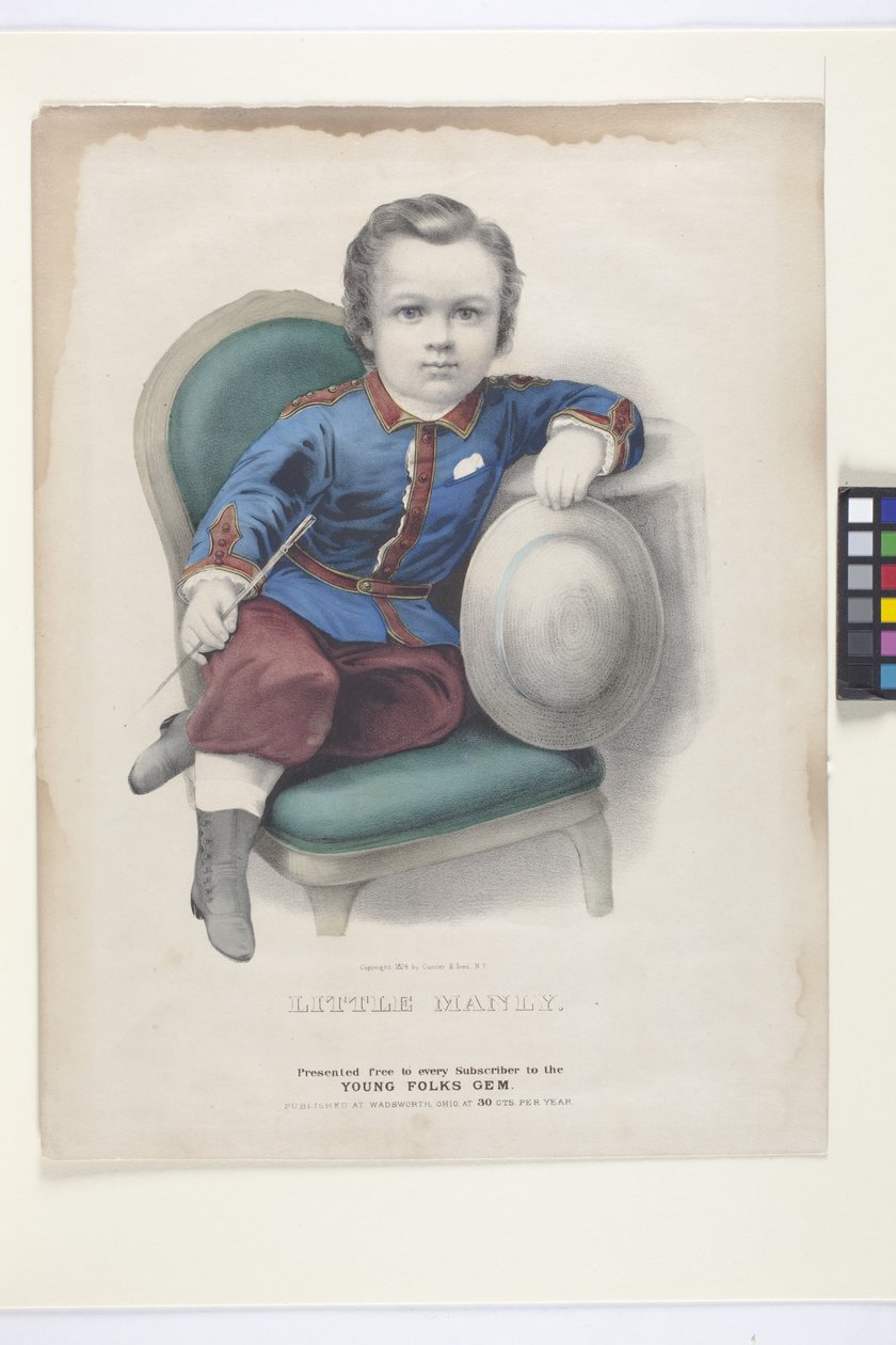 Little Manly (håndkoloreret litografi) af N. and Ives J.M. (1824 95) Currier