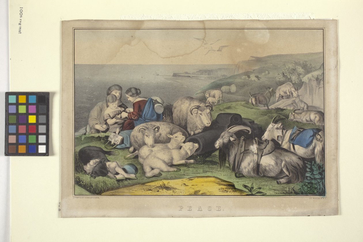 Peace (håndfarvet litografi) af N. and Ives J.M. (1824 95) Currier