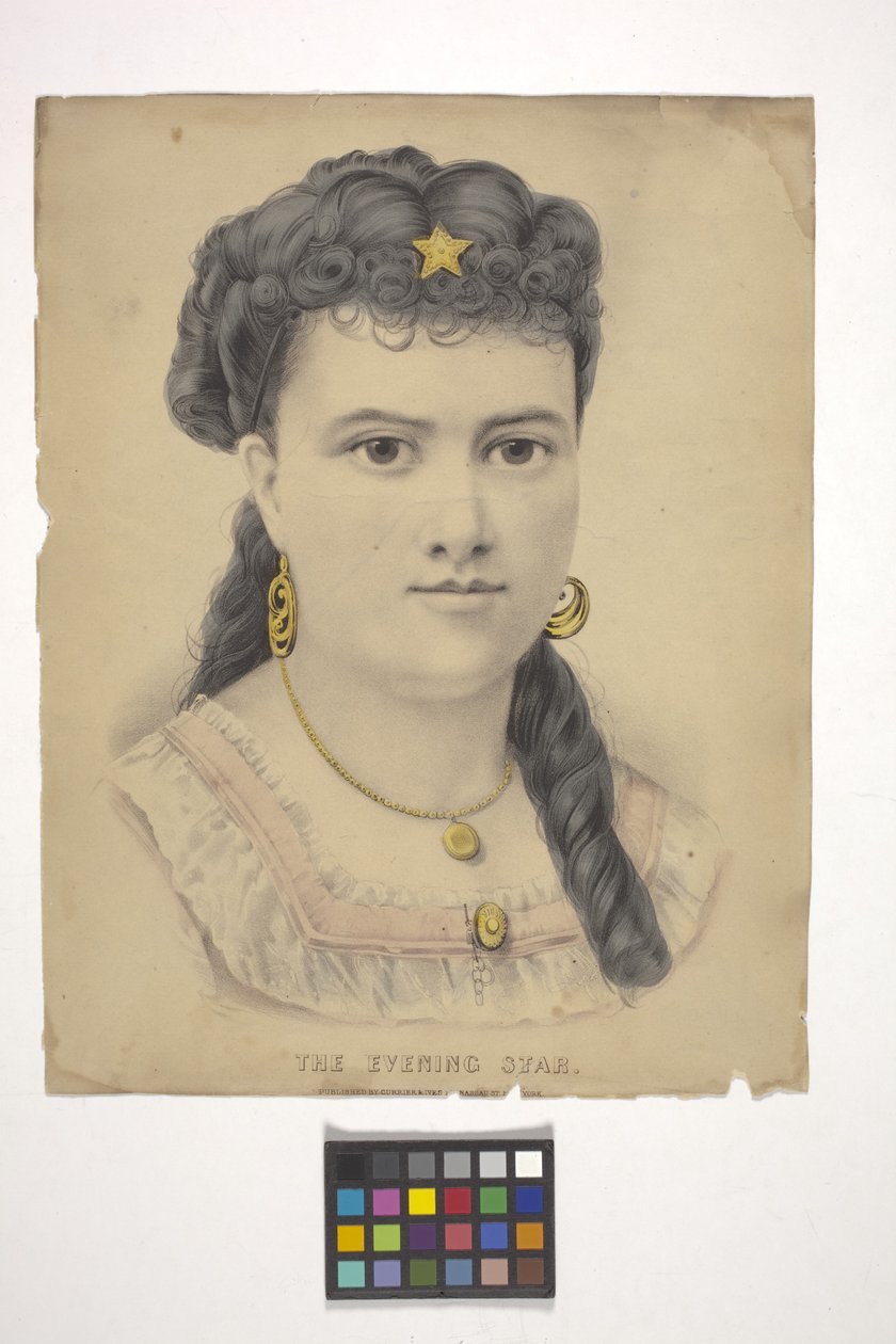 Aftenstjernen (håndkoloreret litografi) af N. and Ives J.M. (1824 95) Currier