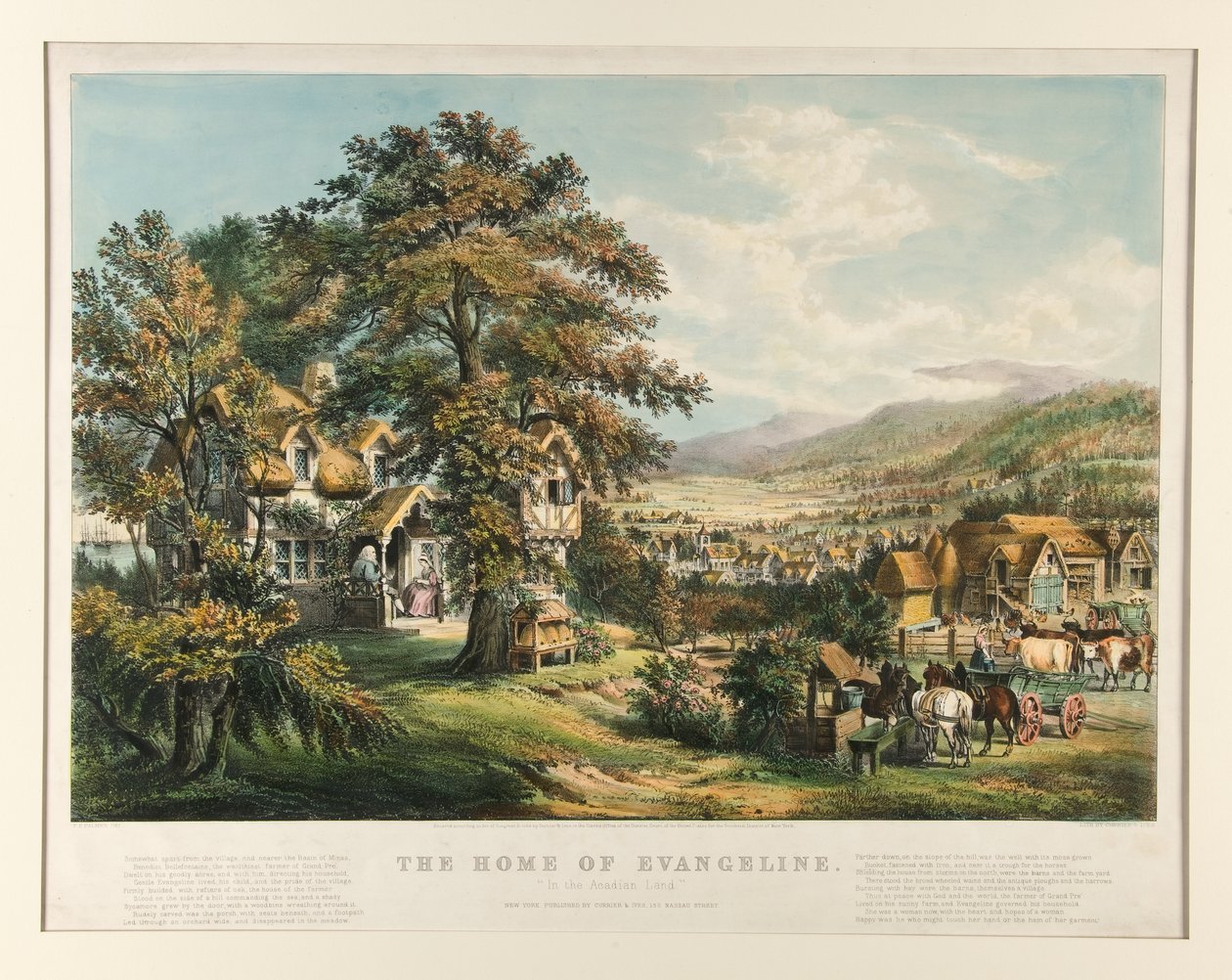 Evangelines hjem af Currier and Ives