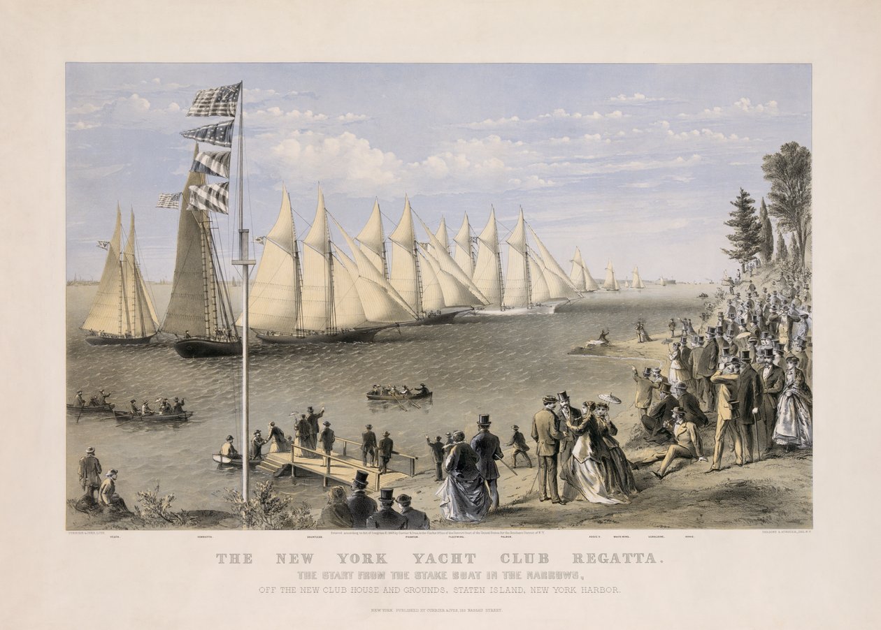 New York Yacht Club Regatta af Currier and Ives