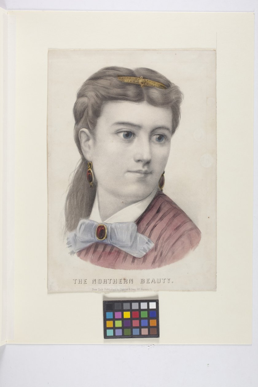 The Northern Beauty (håndkoloreret litografi) af N. and Ives J.M. (1824 95) Currier