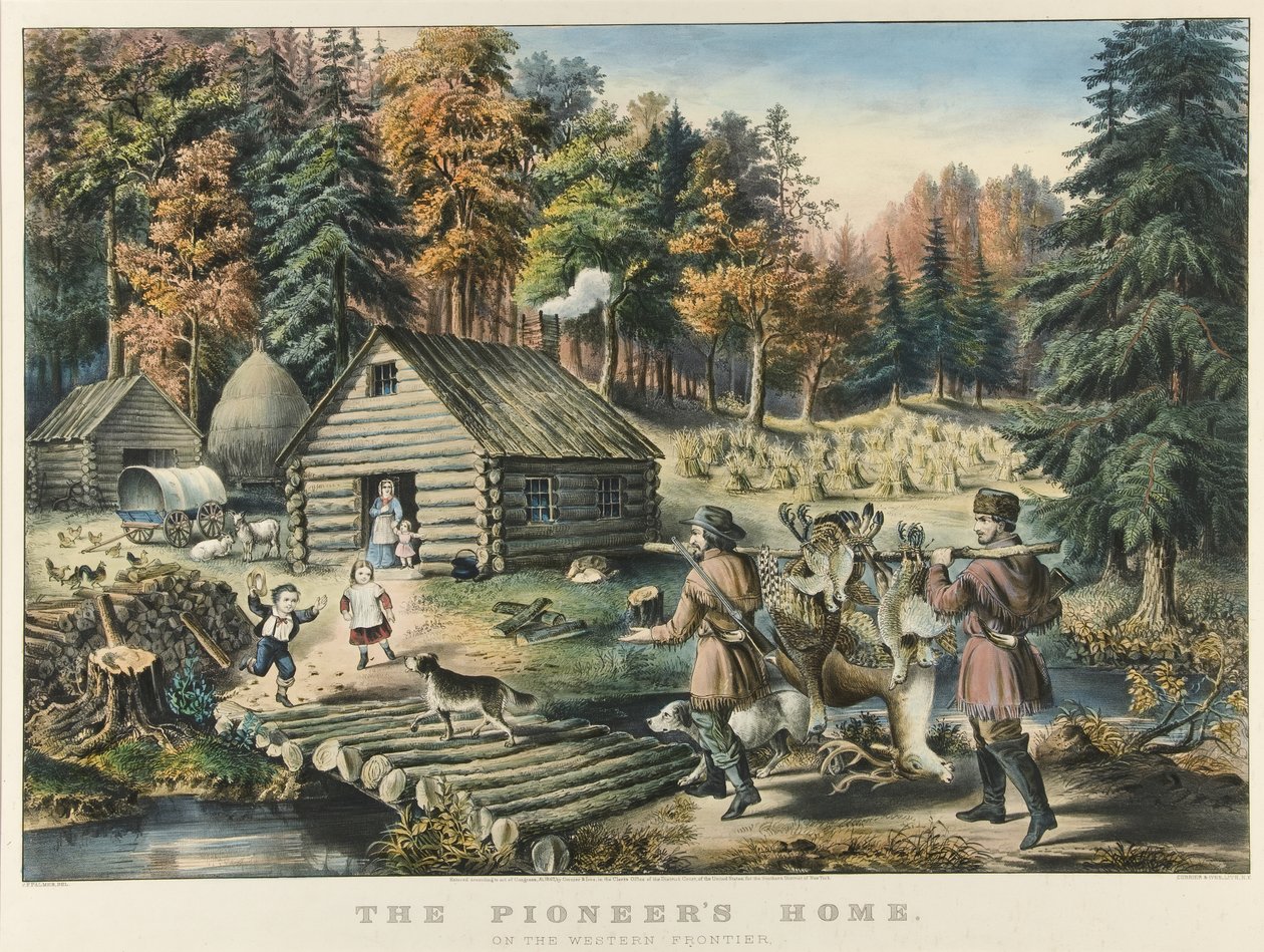Pionerens hjem ved den vestlige grænse af Currier and Ives