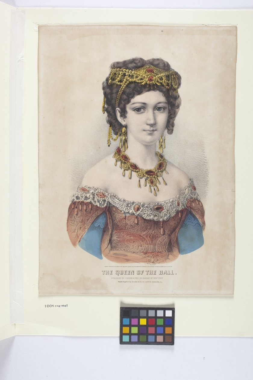 The Queen Of The Ball (håndfarvet litografi) af N. and Ives J.M. (1824 95) Currier