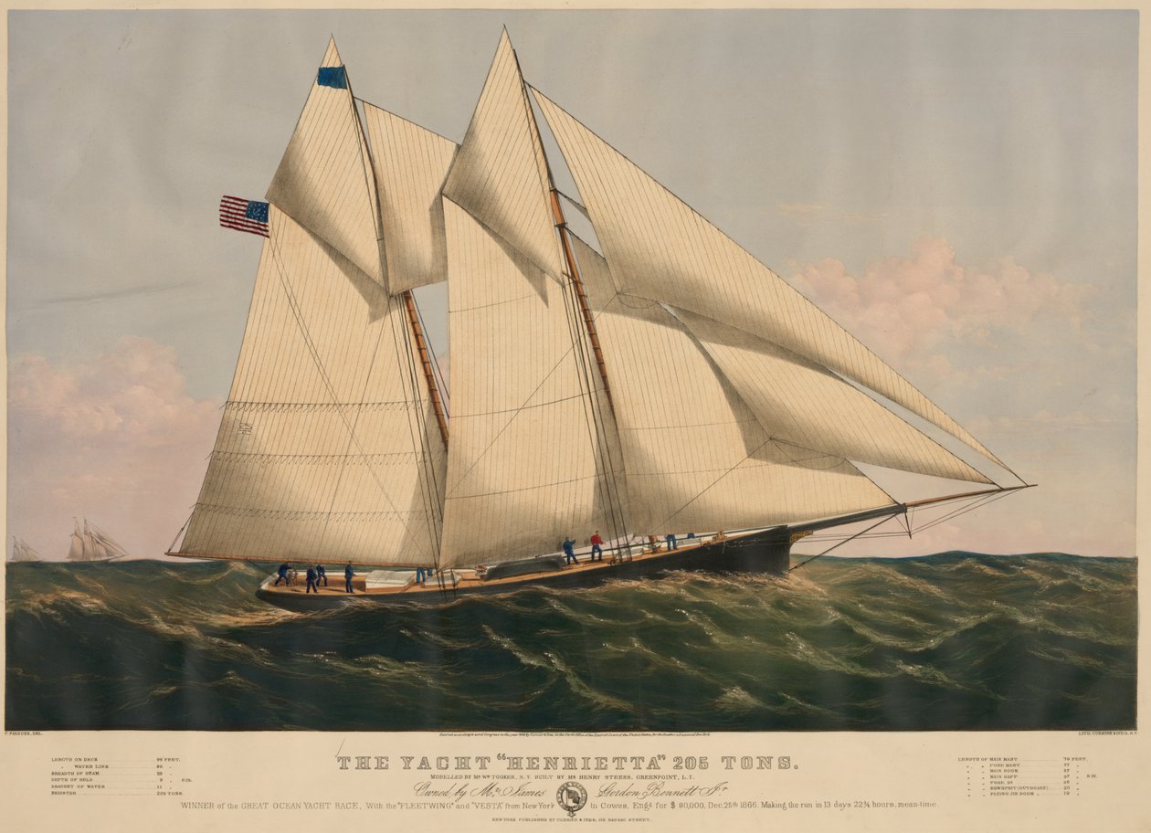 Yachten "Henrietta" 205 tons af Currier and Ives
