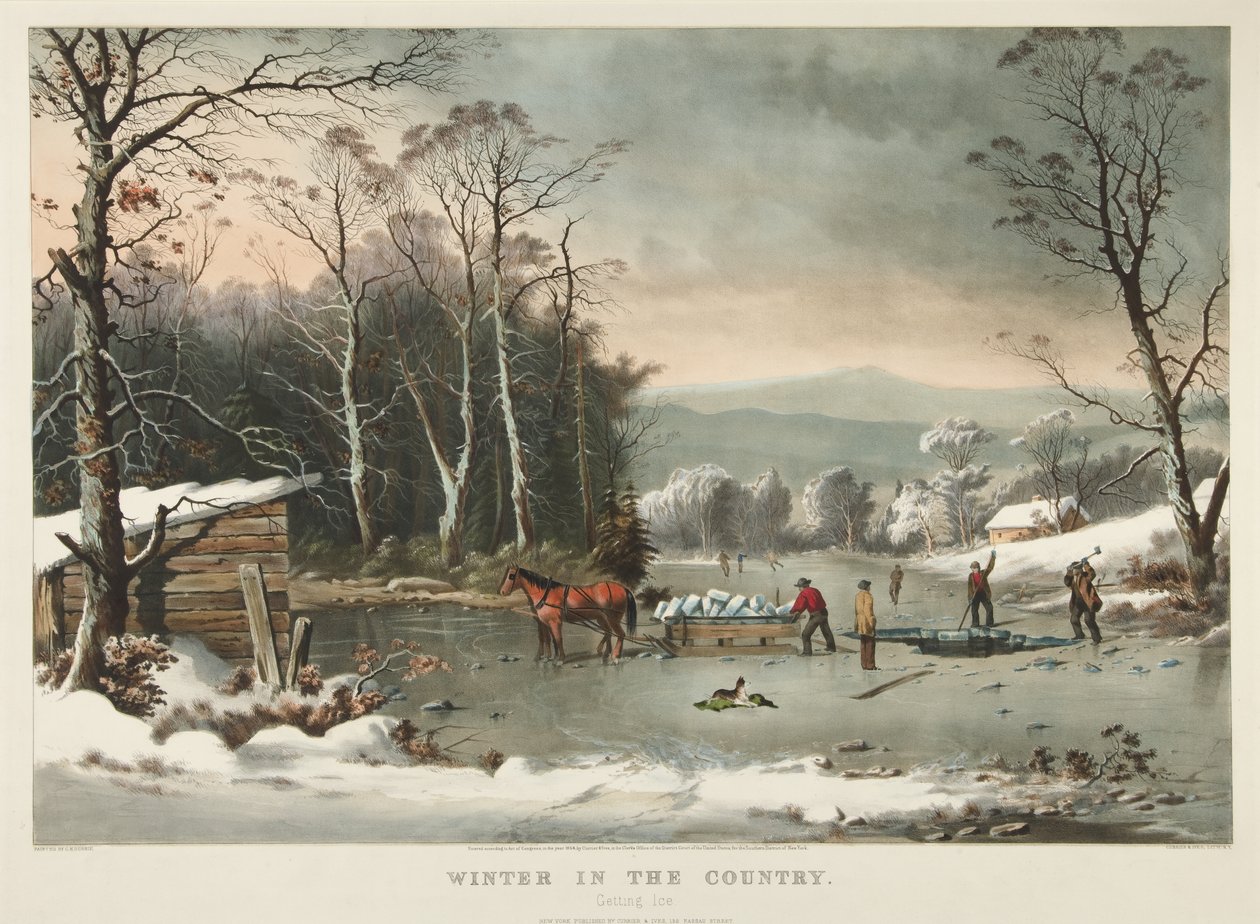 Vinter på landet, bliver is af Currier and Ives