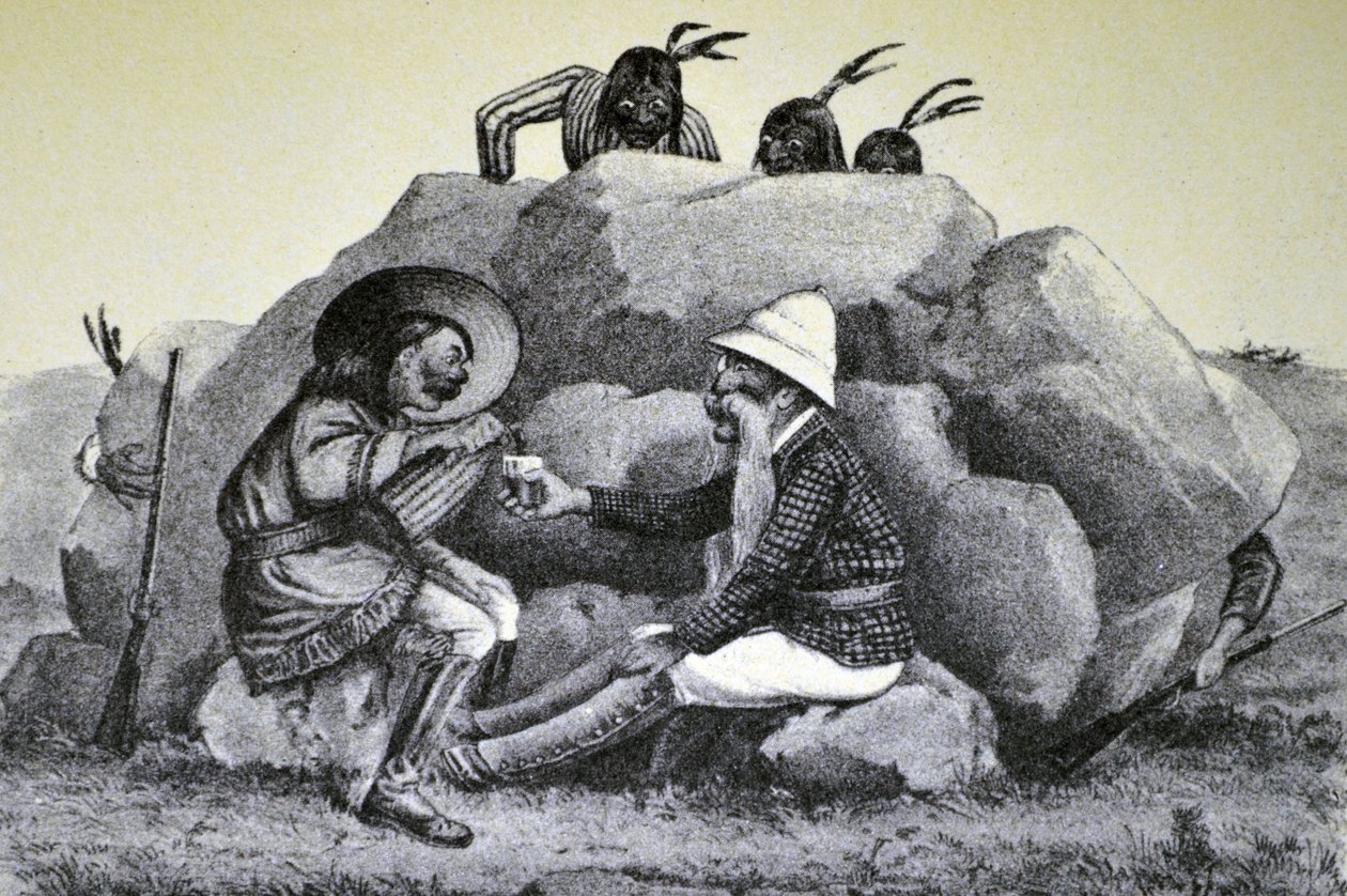 Currier & Ives Illustration 1800-tallet. En hylende dønning på krigsstien af N. and Ives, J.M. Currier