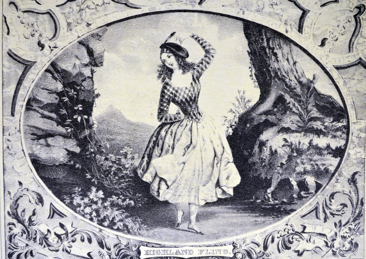 Currier & Ives Illustration 1800-tallet. Highland Fling af N. and Ives, J.M. Currier