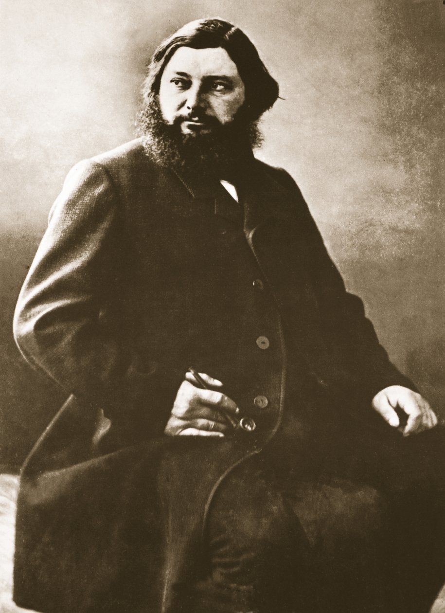 Gustave Courbet, ca. 1861 (fotogravering) af Nadar