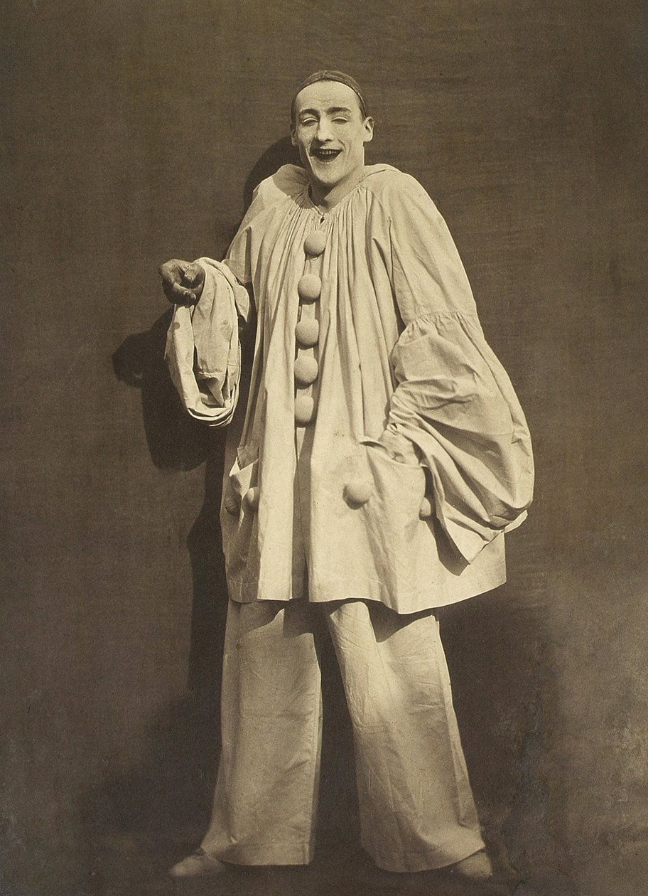 Pierrot Laughing (fransk mime Charles Deburau), foto af Gaspard-Felix Tournachon aka Nadar, ca. 1855 af Nadar