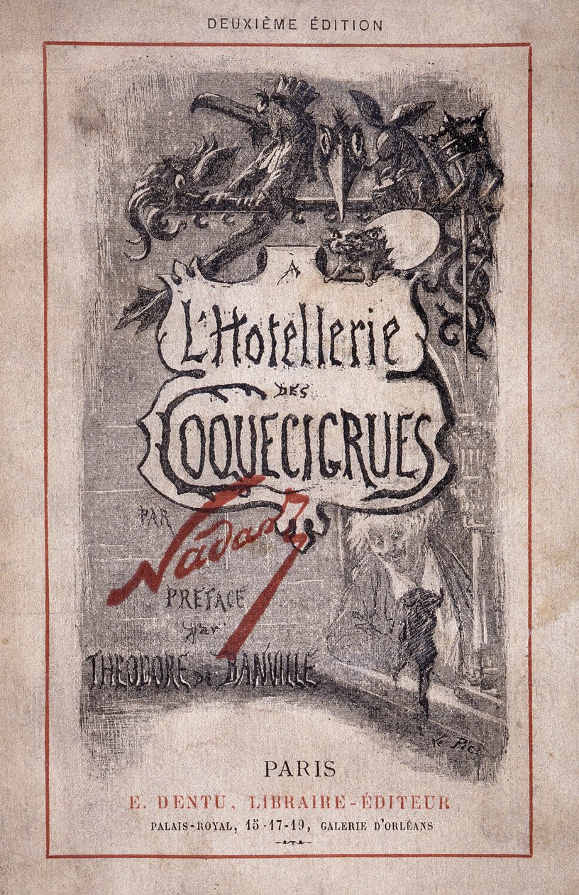 Book "Hotelleriet les coquecigrues". Blyantsnoter, forord af Theodore de Banville af Nadar
