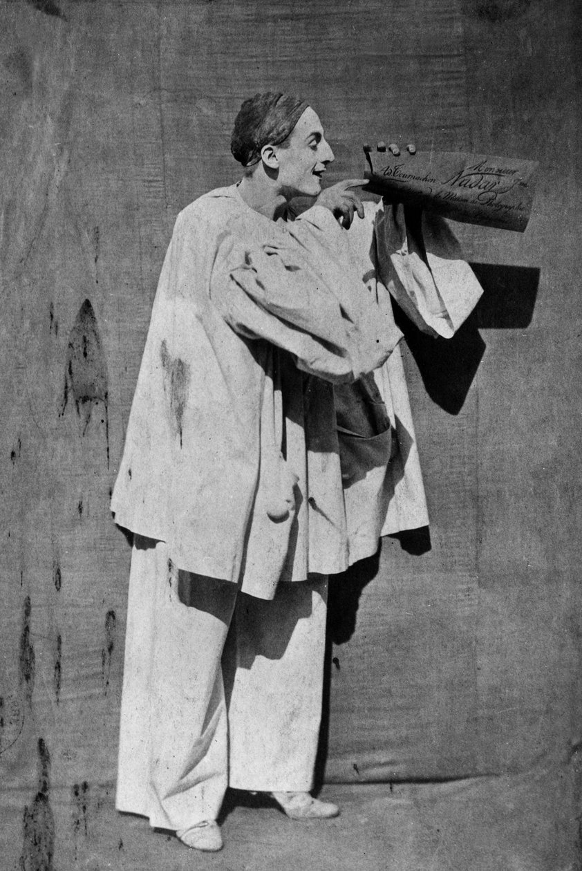 Mime Debureau : Pierrot, foto af Gaspard Felix Tournachon aka Nadar og Adrien Tournachon aka Nadar the Young af Nadar