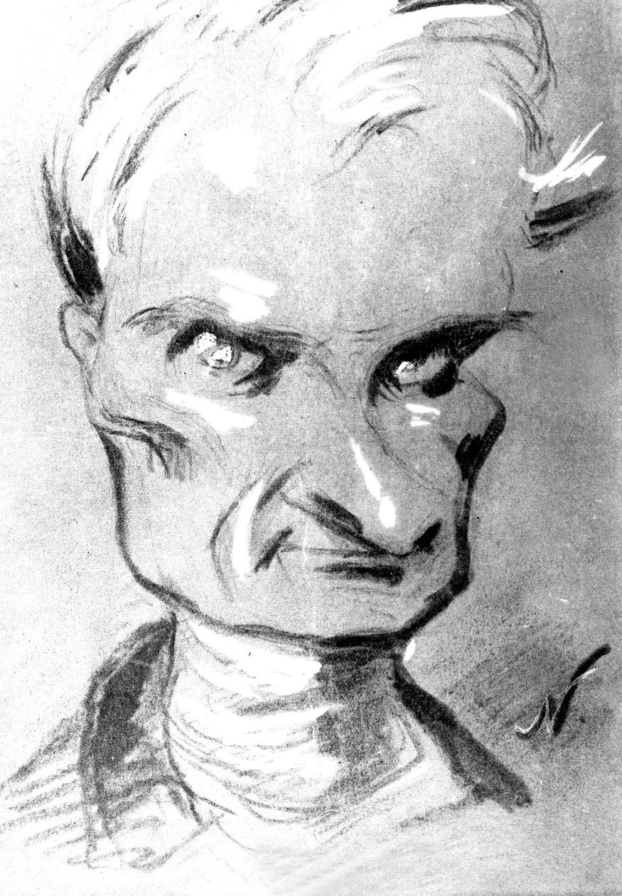 Portræt af den franske forfatter Prosper Merimee (1803-1870), tegning af Nadar af Nadar