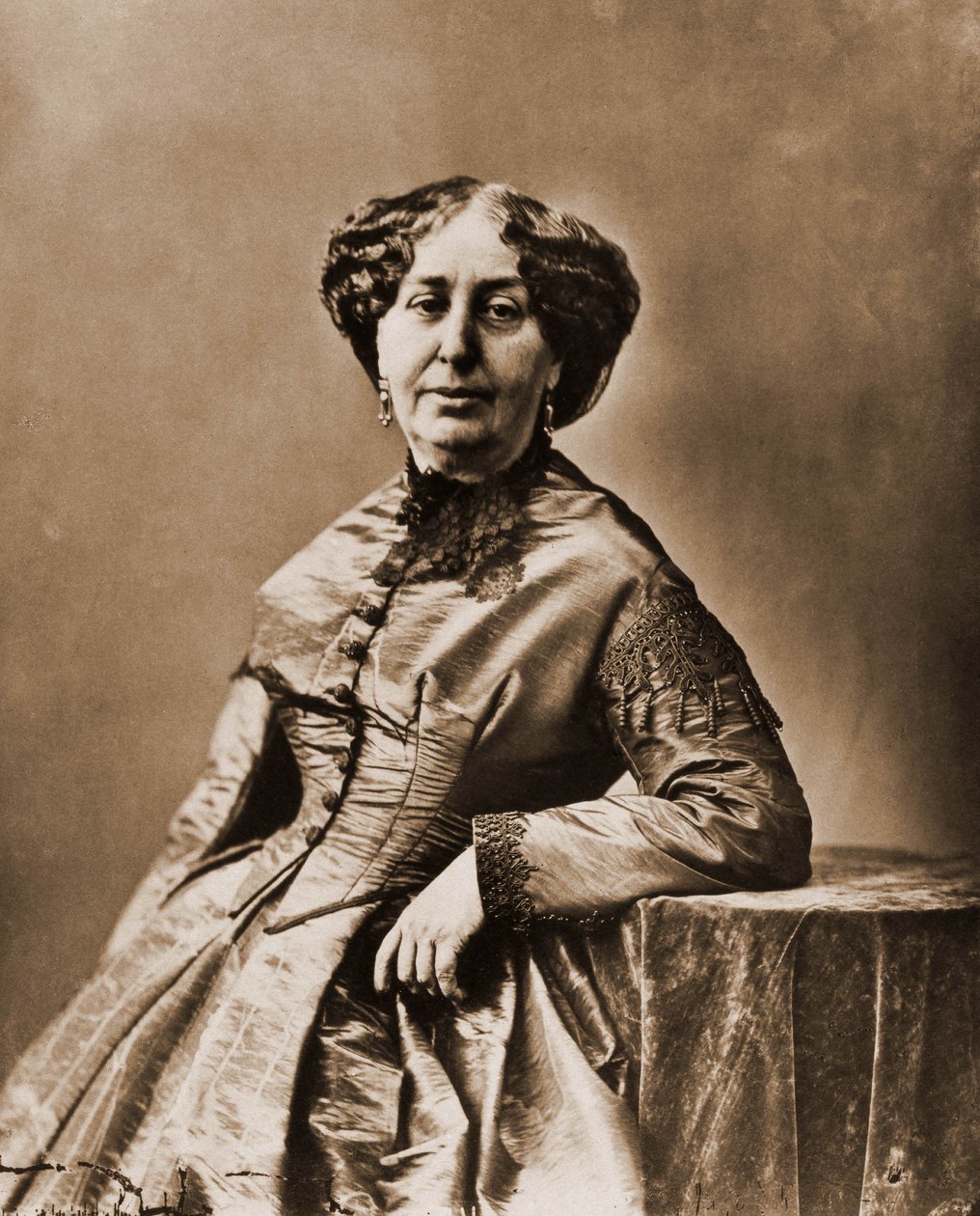 Portræt af George Sand (Aurore Dupin, Baronne Dudevant) (1804-1876), romanforfatter (foto) af Nadar