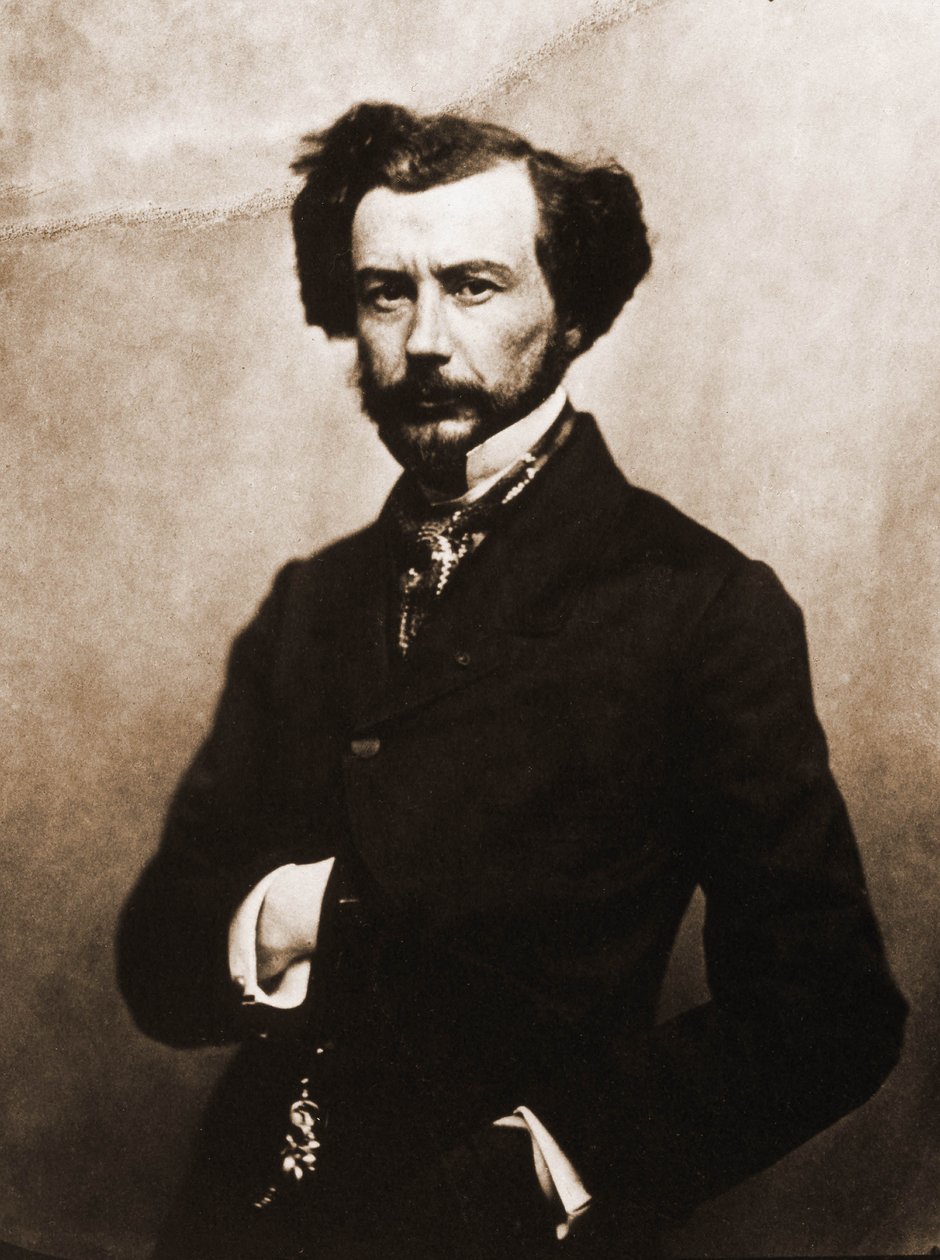 Portræt af Maxime Du Camp, forfatter 1822-1894 (foto) af Nadar