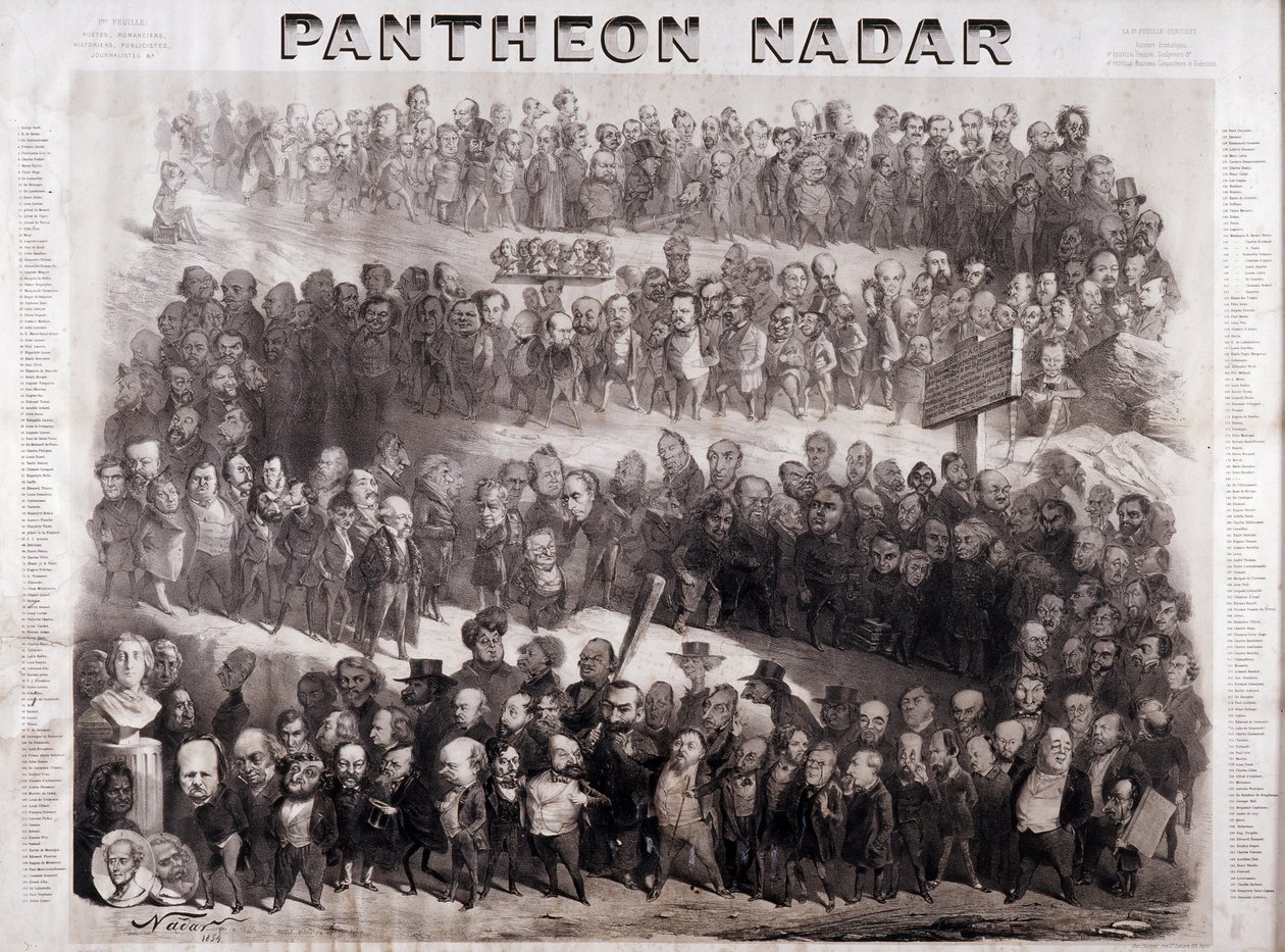 Pantheon Nadar, der repræsenterer de store historiske personer i det 19. århundrede (intellektuelle og politiske personligheder) af Nadar