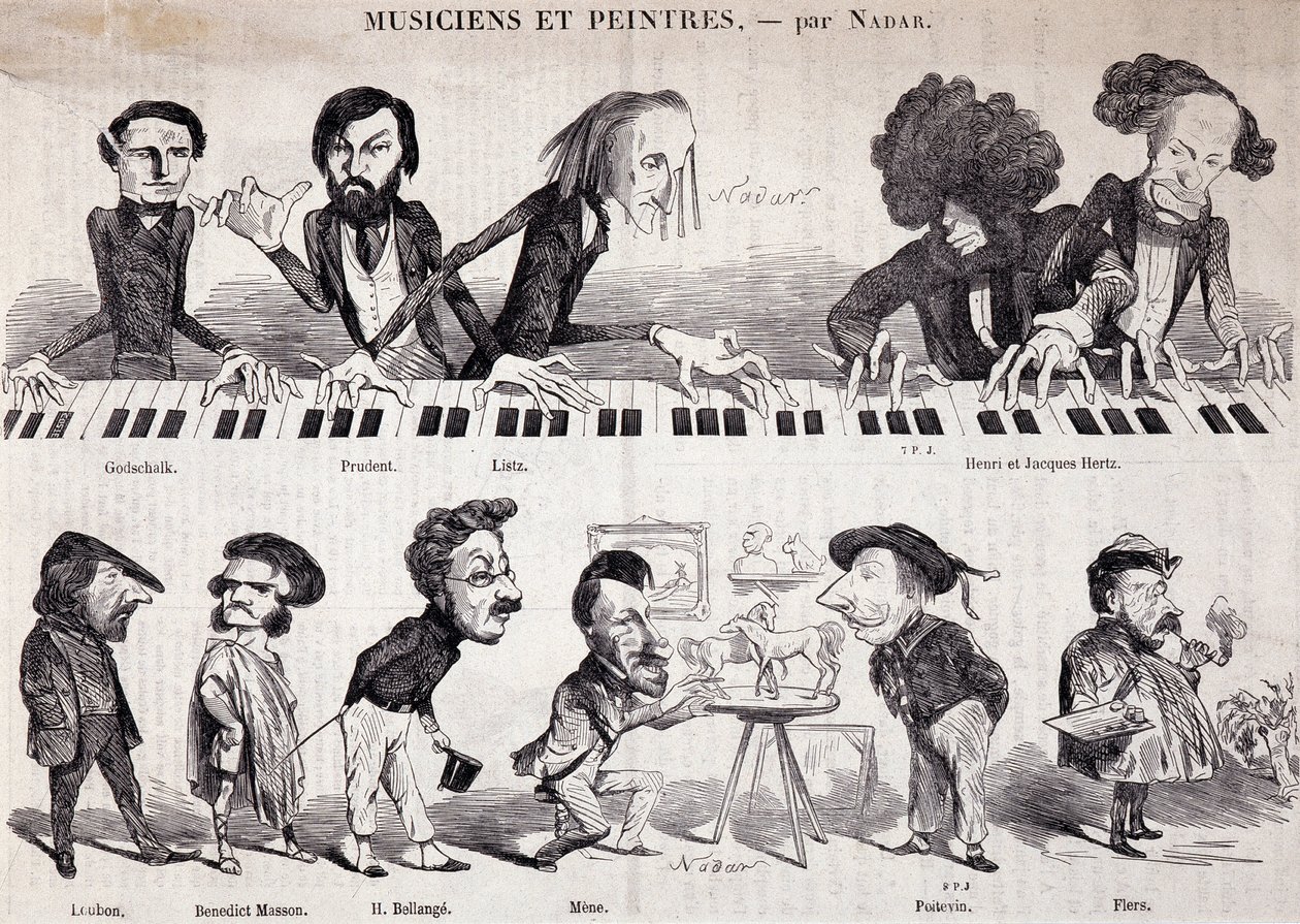 Serien "" Musikere og malere" fra "Le Petit journal pour rire" af Nadar