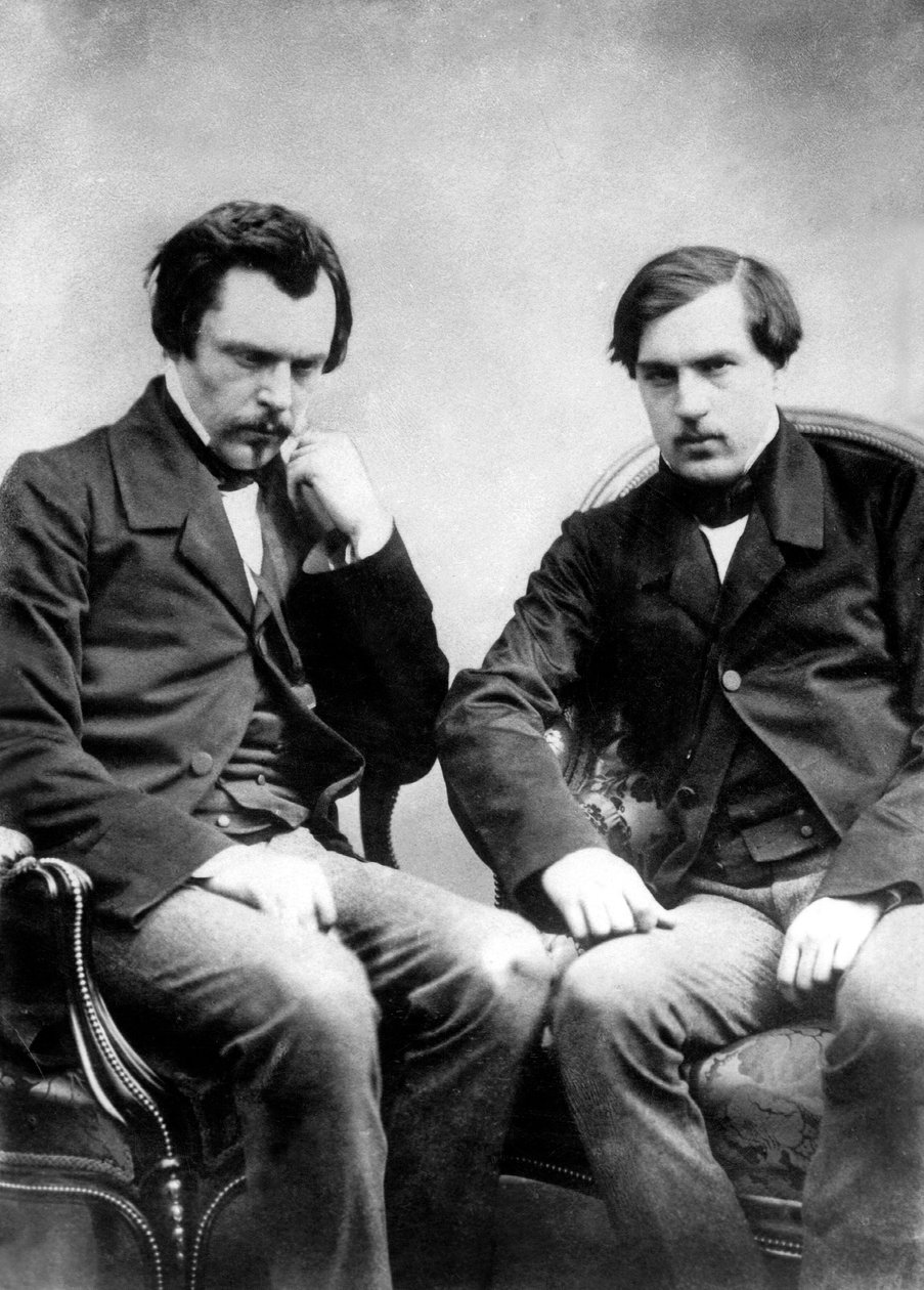 franske forfattere brødre Edmond og Jules de Goncourt ca. 1855 billede af Nadar af Nadar