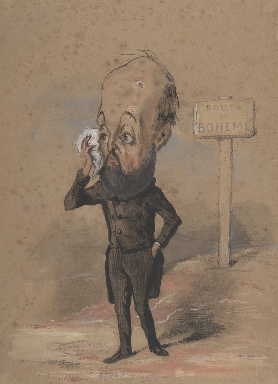 Karikatur af Henri Mürger, 1849-61. af Nadar
