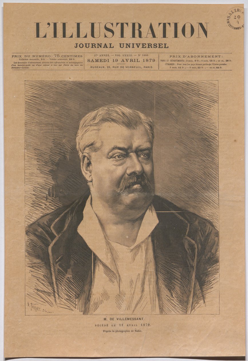 Hr. de Villemessant, død den 11. april 1879. af Nadar