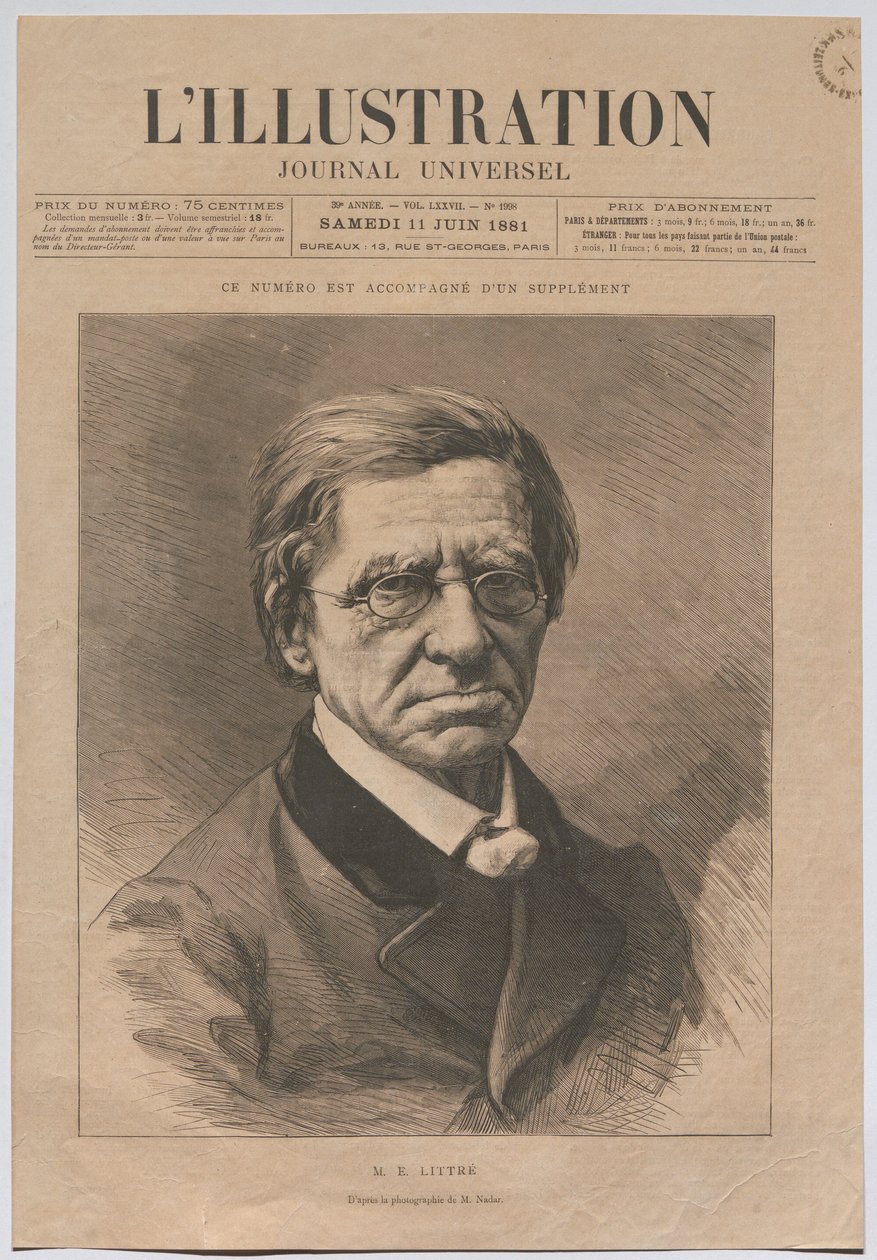M. E. LITTRÉ af Nadar