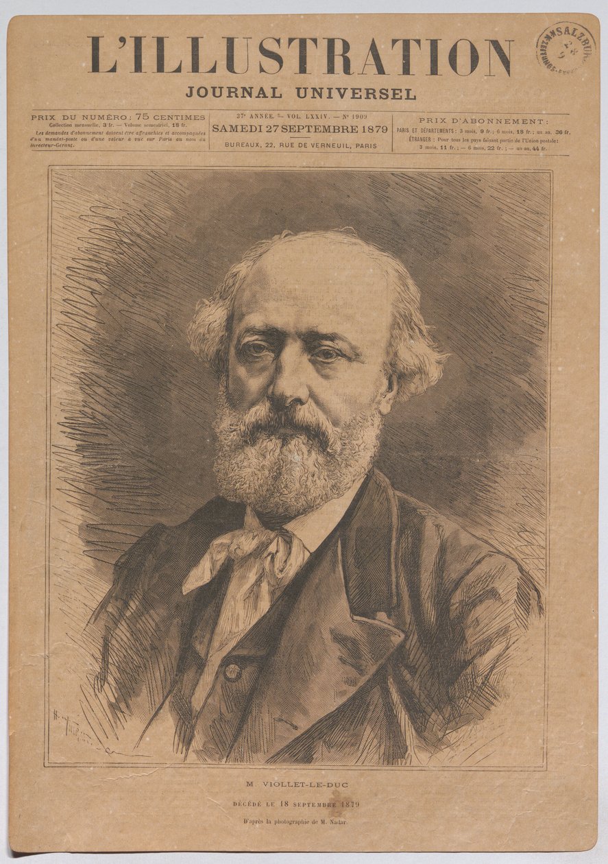 M. Viollet-le-Duc, død 18. september 1879 af Nadar