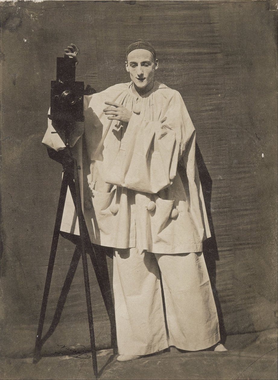 Pierrot photographe også kendt som Le Mime Deburau med et kamera af Nadar