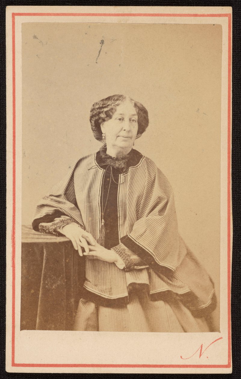 Portræt af George Sand (1804 - 1876), fransk forfatterinde, i atelieret af Nadar